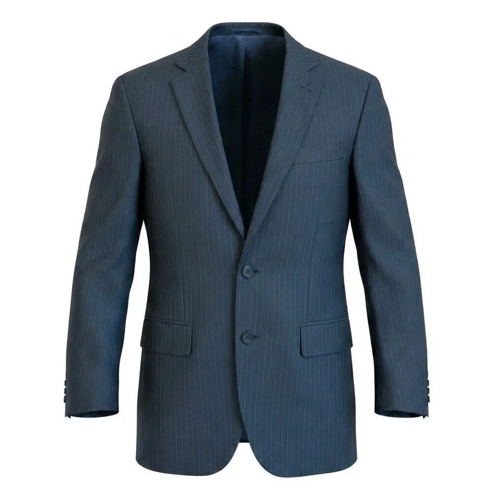 Brooks Brothers Mens 38R 1818 Madison Saxxon Wool Gray Pinstripe Blazer Coat USA